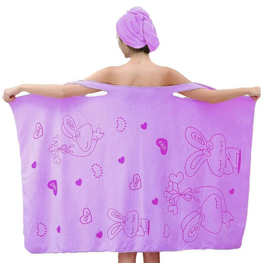 Wearable Super Absorbent Microfiber Bath Spa Towel Beach Body Wrap Washcloth Women Bath Towels Quick-drying Strong Water Absorption Plus Size