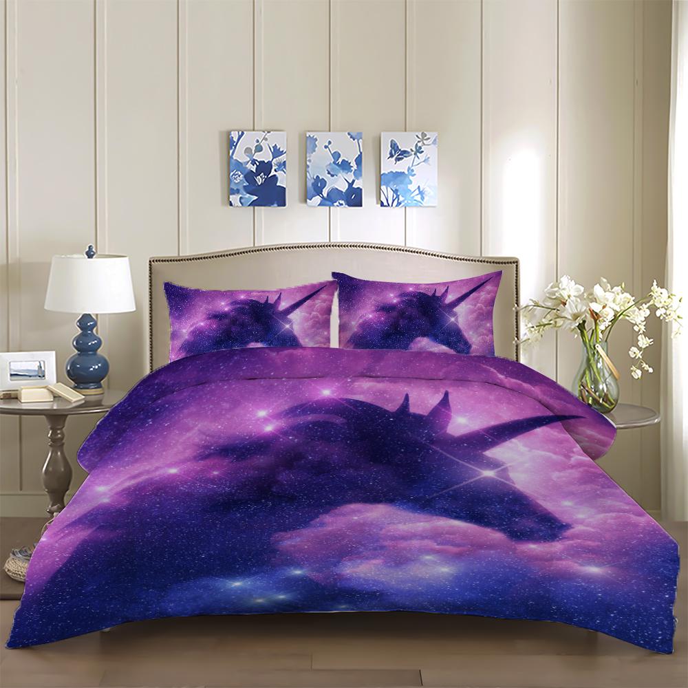 Bedding Set 3D Bedding Sets Star Unicorn Duvet Cover Sets 3 Pcs Duvet Cover Pillow Case