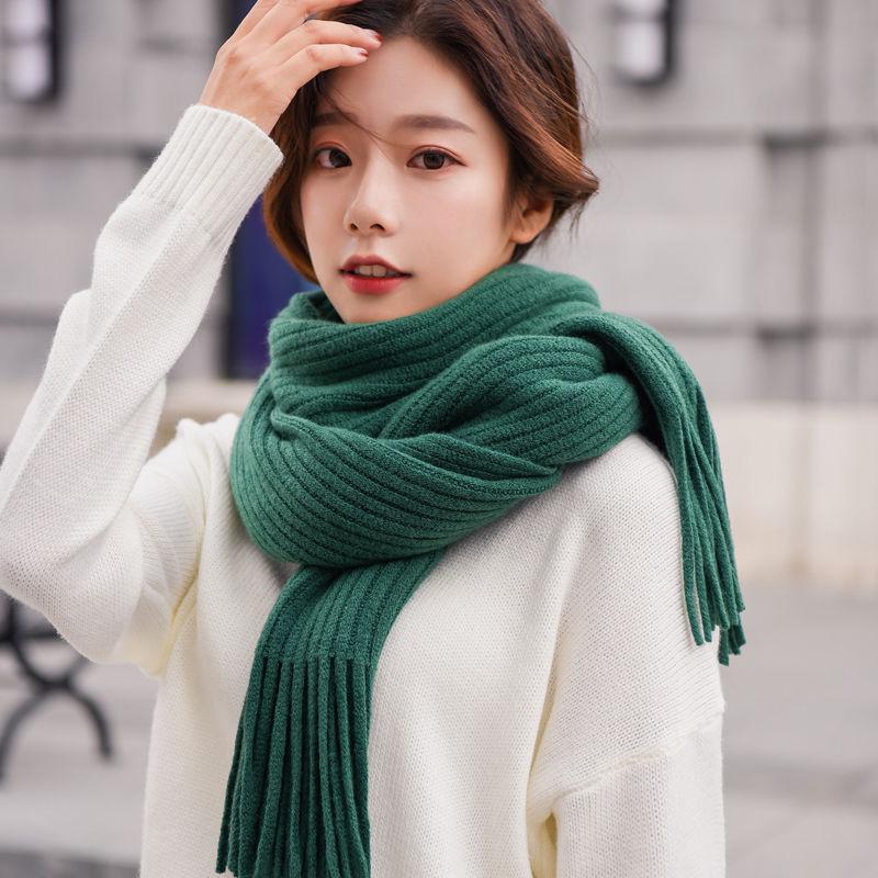 Scarves with Tassel Women Winter Thick Warm Wool Scarf Shawl Wrap Female Male Scarf