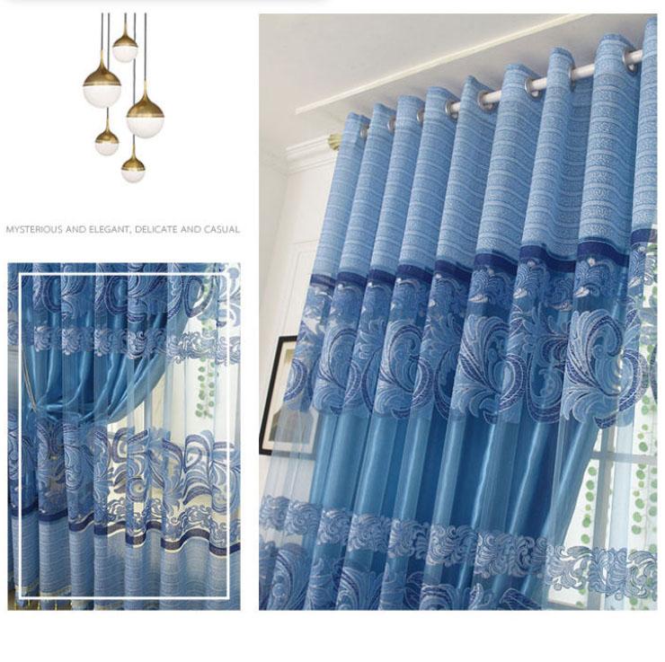 Finished Living Room Curtains Bedroom Balcony Shading Household Double Curtains and Screens, High-end Atmospheric Curtain Fabrics (150×270cm)