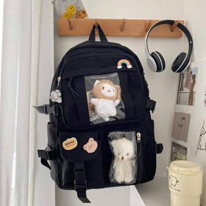 Largecapacity High School Student Backpack Junior High School Student School Bag Female Korean Version of Girl Backpack