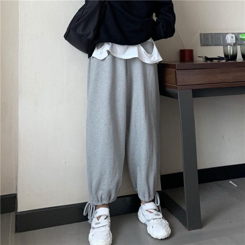 Spring and Summer Pants Women's New Korean Version of Loose and Thin Straight Wide-leg Pants Casual Beamed Harem Pants