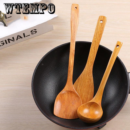 Brand Spoon 1pc Bamboo Anti-slip Cooking Utensils Kitchen Tool Bamboo Spatula Spoon