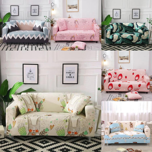 Cover for Couch Cartoon Cute Sofa Slipcover Covers Sofa Elastic 1/2/3/4 Seaters Sofa Slip Covers for Living Room Girls Bedroom Home Decor