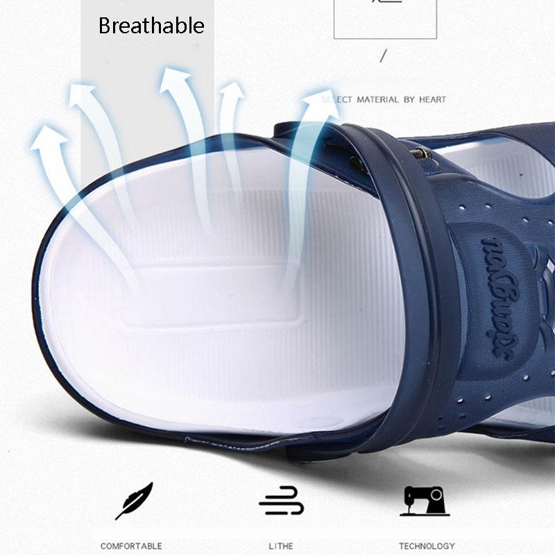 Men's Slippers Outdoor Slippers Breathable Hollow Non-slip Bathroom Beach Sandals Casual Footwear