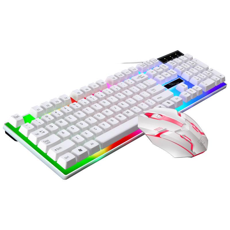 Backlit Keyboard and Mouse Set Suspended Manipulator Feel Office Home Keyboard and Mouse Gaming Computer Notebook Mouse and Keyboard