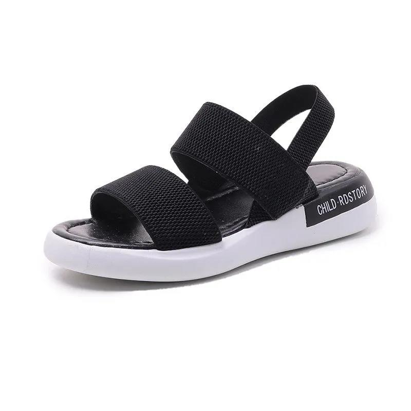 Women's Summer Light Cool Shoes Soft Sole Flat Casual Elastic Band Sandals Anti-slip Simple Outdoor Versatile Sandals