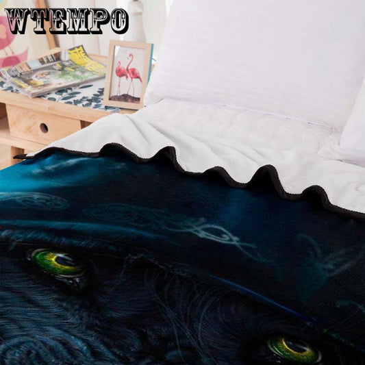 3D Printed Wolf Blanket Polyester Carpet Wall Decoration Animal Print Wall Tapestry