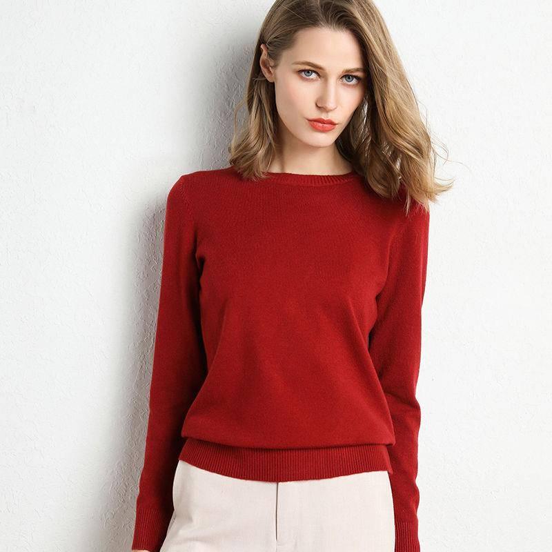 Pofulove 10 Colorss Round Neck Bottoming Shirt Sweater Women Short Long Sleeve Pullover Solid Color Knitted Sweater