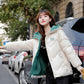 Down Padded Jacket Korean Winter Thickening Women's Short Slim Printed Hooded Plus Size Padded Warm Jacket