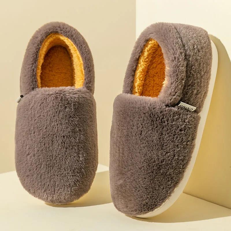 Autumn and Winter Cotton Slippers Men and Women Thick Bottom Non-slip Couples Home Indoor Cotton Slippers