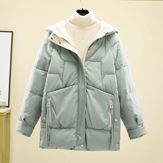 Winter Loose Padded Cotton-padded Jacket Women's Mid-length Hooded Jacket