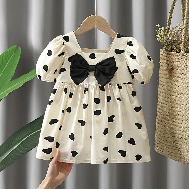 Girls' Dresses Cotton Comfortable Children's Dresses 2021 Summer Dresses with Floral Bows Girls' Dresses for Children