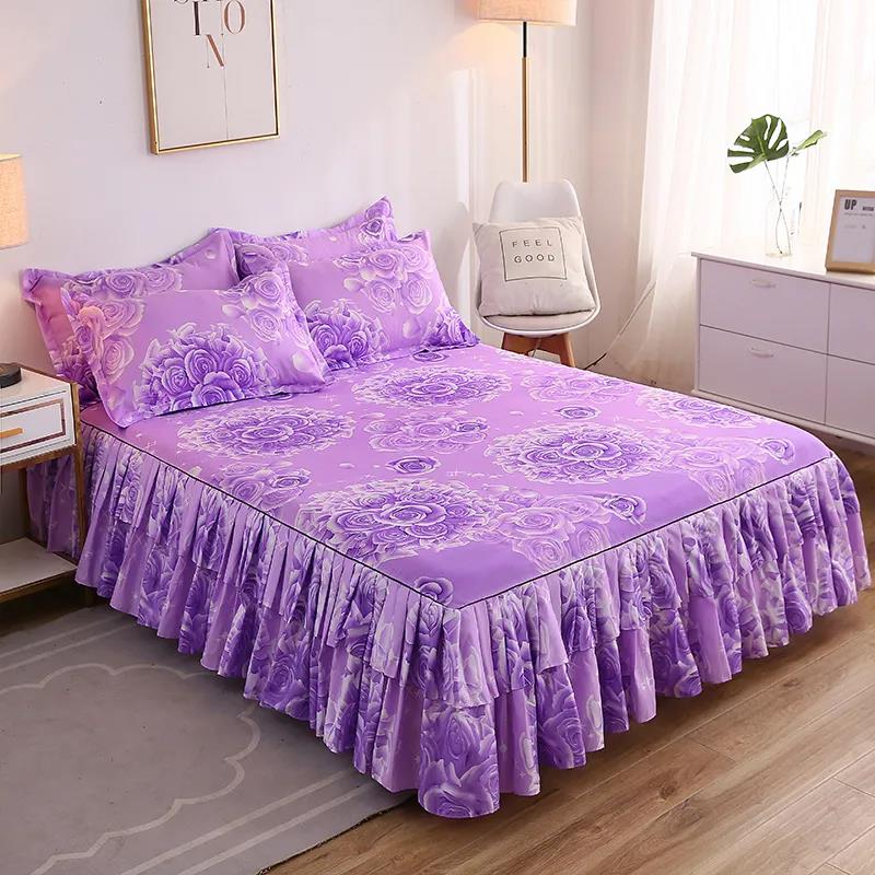 Cotton Mattress Cover Non-slip Fixed Cotton Bed Sheet Bedspread Simmons Protective Cover