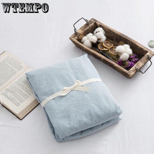 Nordic Feng Shui Washed Cotton Sheets Single Bed Double Bed Spring Summer Thin Pure Color Soft Bedding