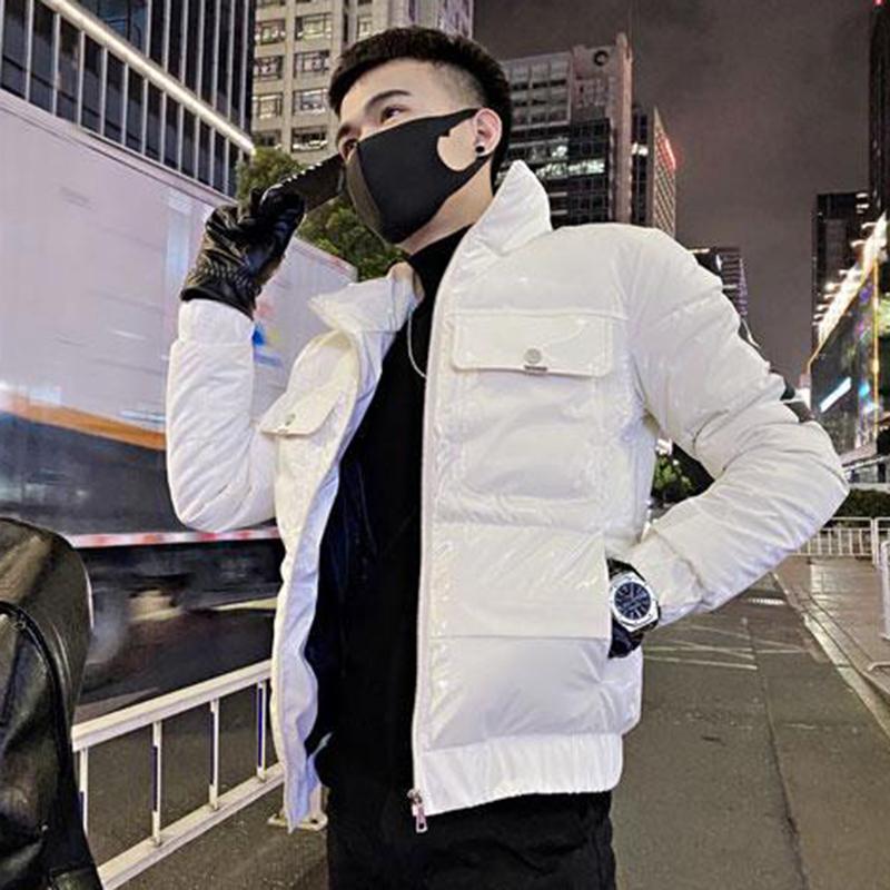 Winter Bright Cotton-padded Jacket Men's Korean Version of The Trend of All-match Stand-up Collar Jacket Thick and Handsome Short Padded Jacket