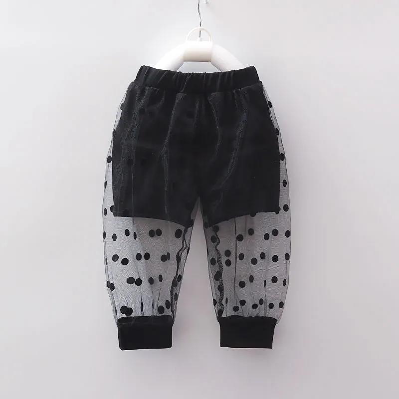 Children's Pantssummer Thin Anti Mosquito Pants Leggings Casual Pants Mesh Dot Korean Loose Pants For Girl and Boy