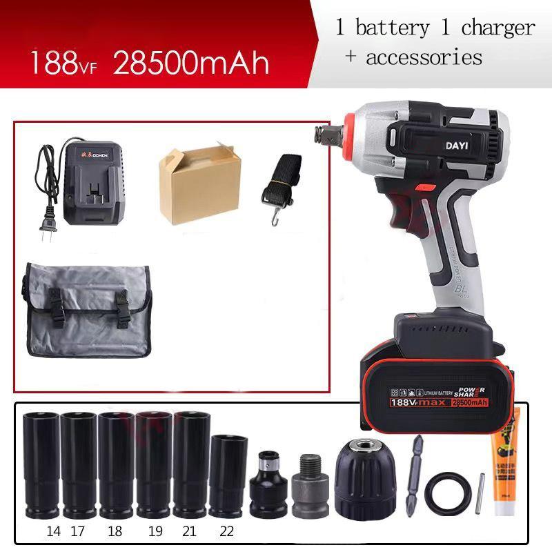 128VF/188VF/258VF High Power Industrial Electric Drill Large Capacity Lithium Battery Auto Repair Motor Electric Wrench 11 Styles Optional