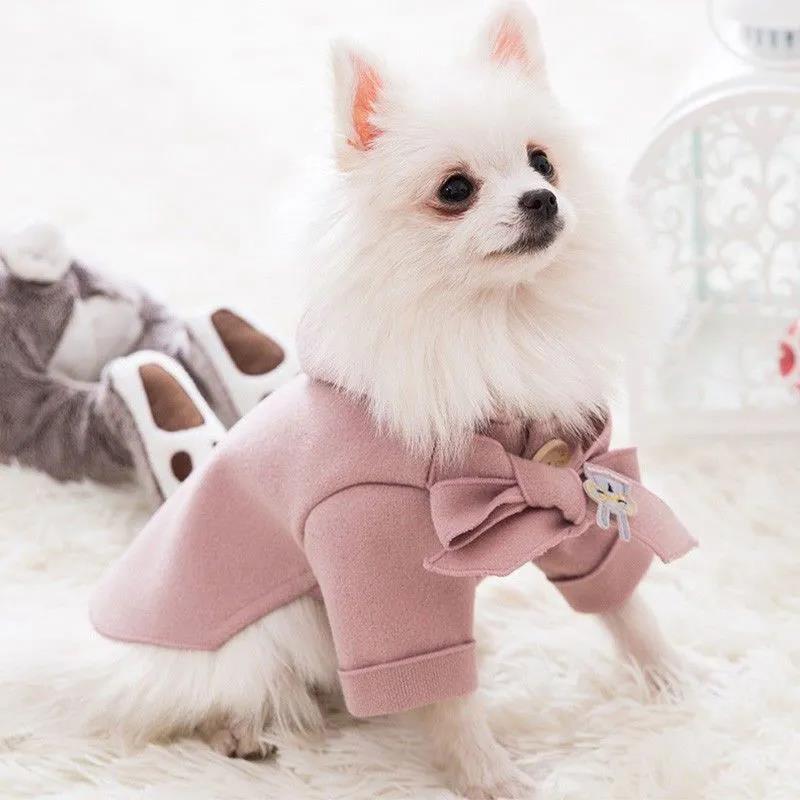 Coats Pet Dog Clothes Fashion Clothing Dogs Coat Super Small Costume Cute Thermal Chihuahua Print Winter Pink Girl