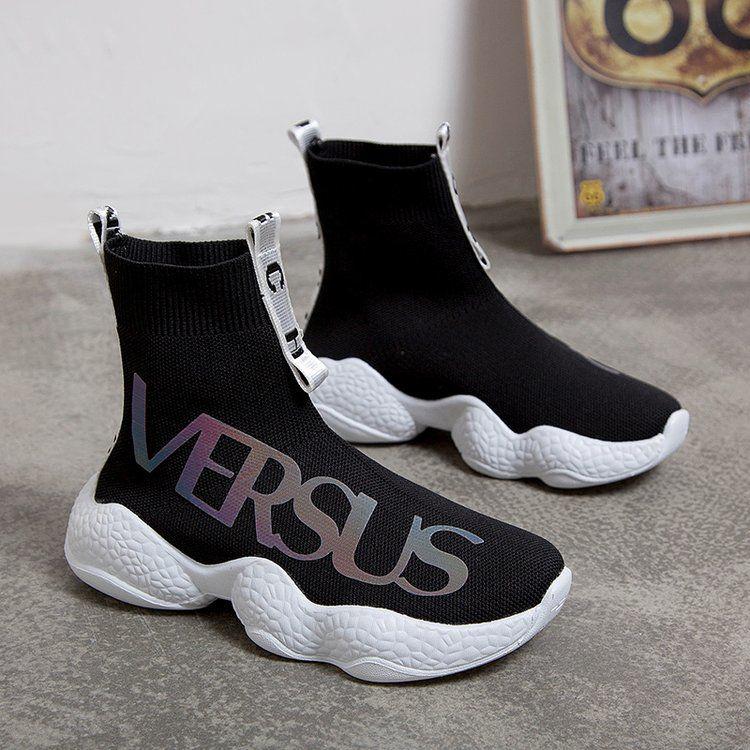 Sneakers Women Causal Shoes High Top Slip on Sock Shoes Women Breathable Anti-ski Flat Platform Women Trainers Tenis Sapato Masculino