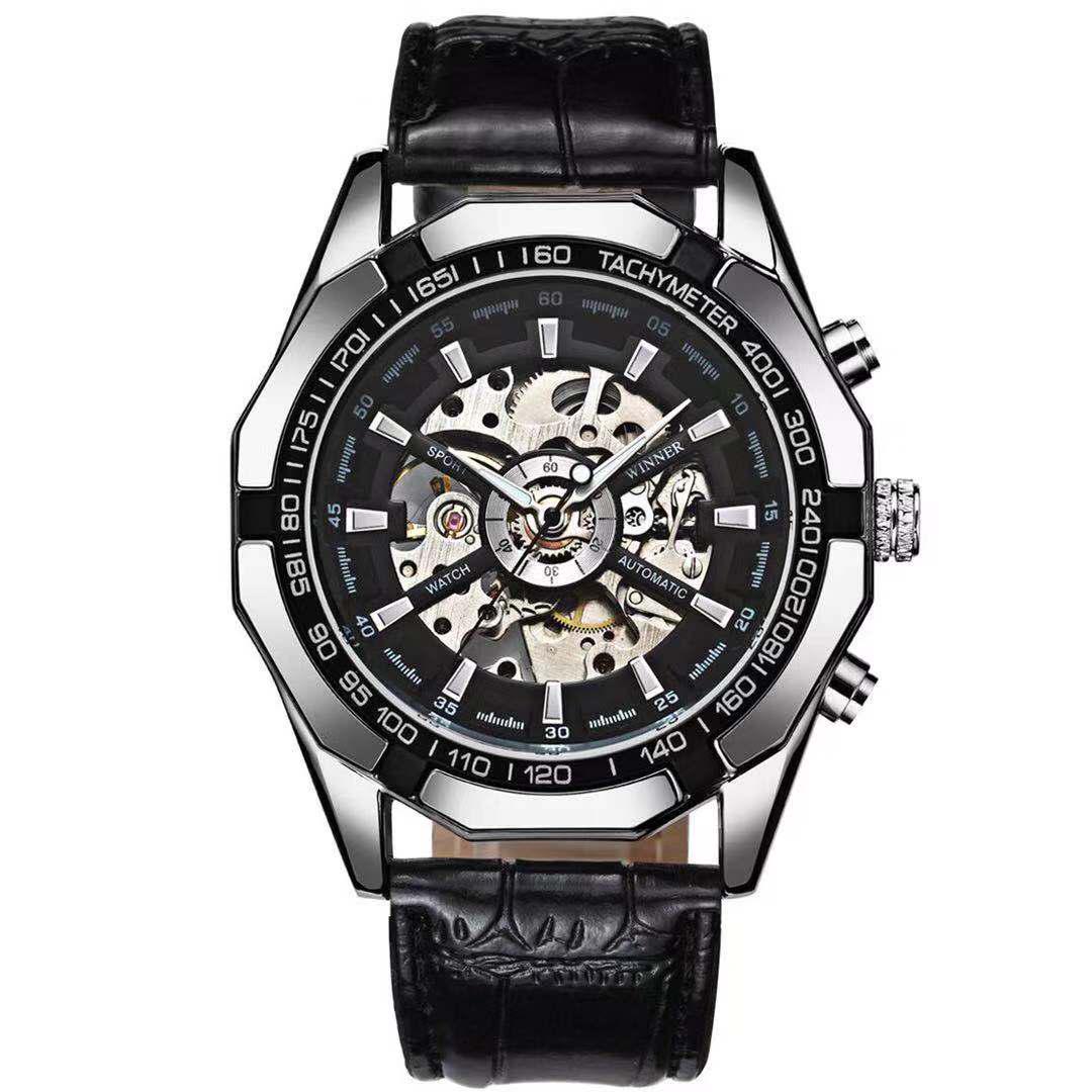 Sports Watch Men Automatic Mechanical Sub-dials Calendar Strap Mens Watches Top Brand Luxury