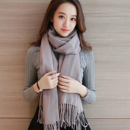 Scarf Women Winter Cute Thickened Wild Korean Plaid Scarf Trend Shawl Dual-use Warmth