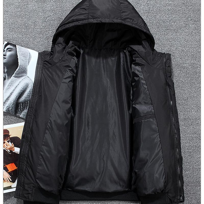 Short duck down men's down jacket winter fashion trend thick windproof and warm young couple jacket