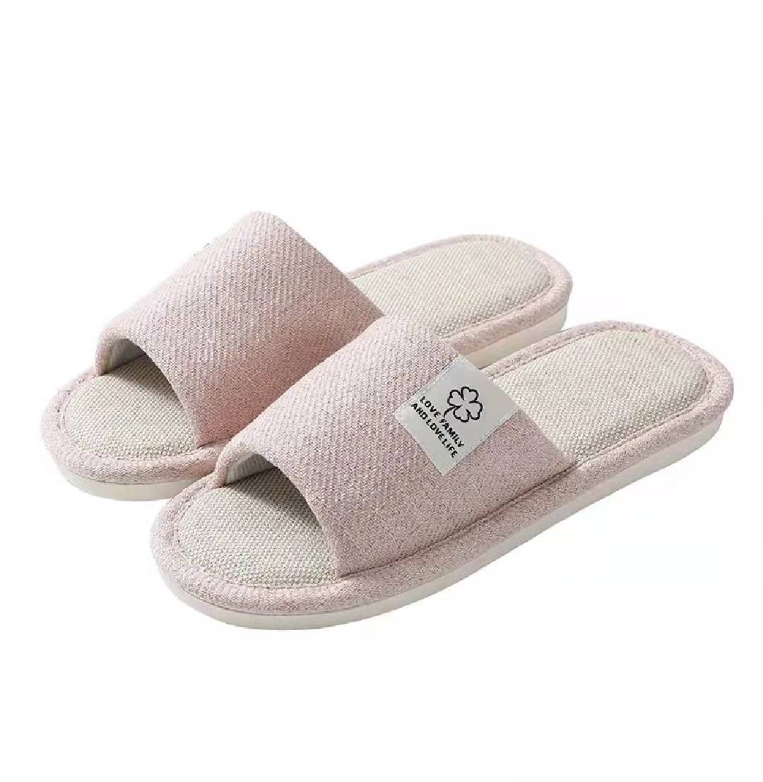 Linen Slippers Men and Women Net Red Home Living Room Slippers Home Four Seasons Floor Slippers Guest Slippers