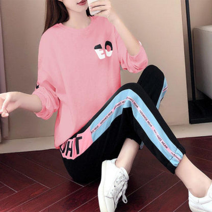 Fashion Sports and Leisure Suits Women's Features Loose and Thin Fashion Trend Western Style Two-piece Women's Spring and Autumn Tide Brand