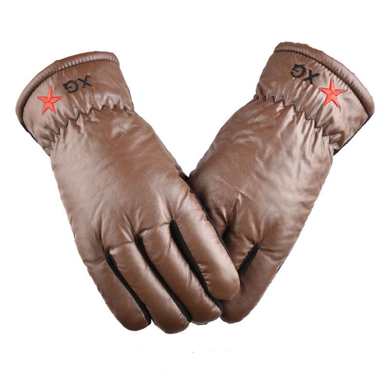 Winter Warm Leather gloves Thick gloves Man fashion gloves Plush Cotton gloves Windproof gloves