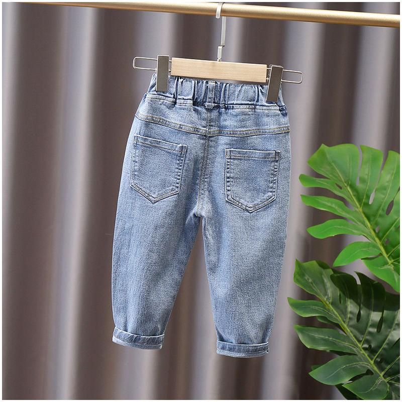 Children's Pants Summer Thin Jeans Korean Printing Letter Loose Boy Girl Jeans Leggings Casual Pants