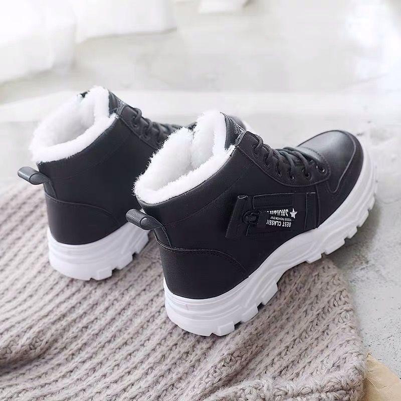 High-top Women's Winter Shoes Winter Warm Women's Shoes Student Leisure Sports Plus Velvet Cotton Shoes