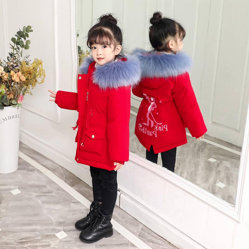 Girls Warm Winter Coat Fashion Long Kids Hooded Jacket Coat for Girl Outerwear Girls Clothes