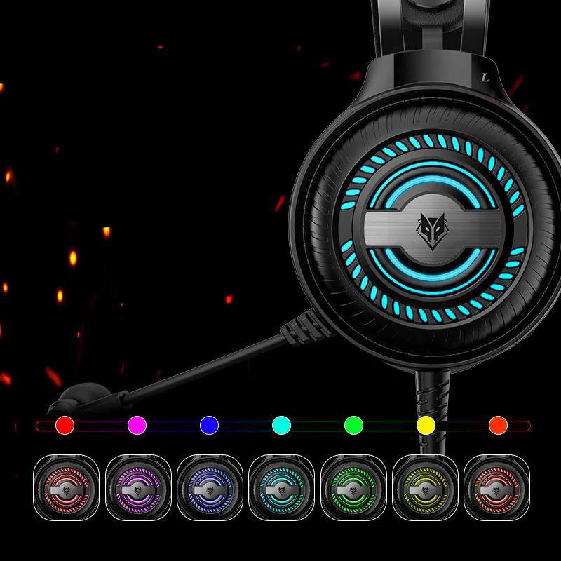 Gaming Headset Listening and Positioning Headset Computer Mobile Phone Universal Cable with Wheat