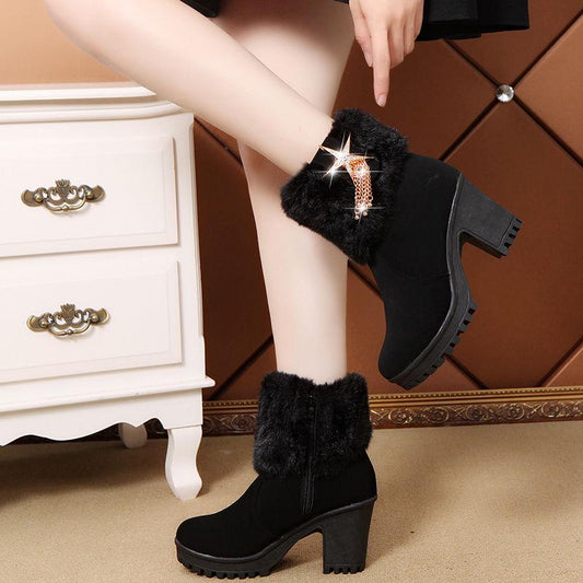 Outdoor Casual shoes Woman shoes Winter Cold protection Non-slip shoes Snow boots Cotton shoes