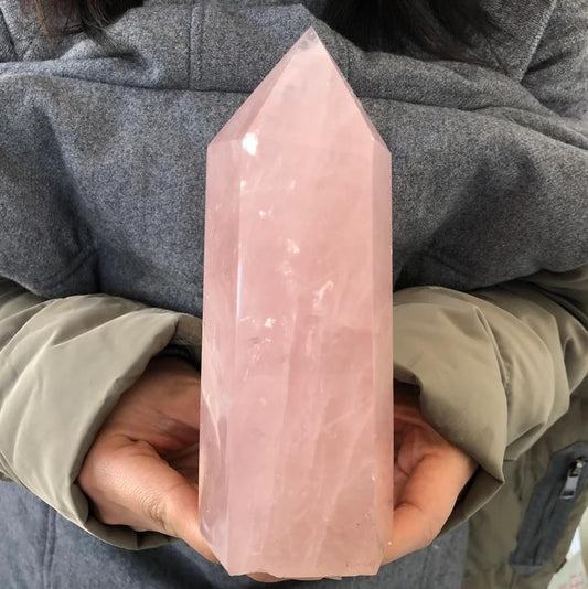 Rose Quartz Point Natural Rose Quartz Tower Rose Crystal Quartz Obelisk High Quality Healing Crystal