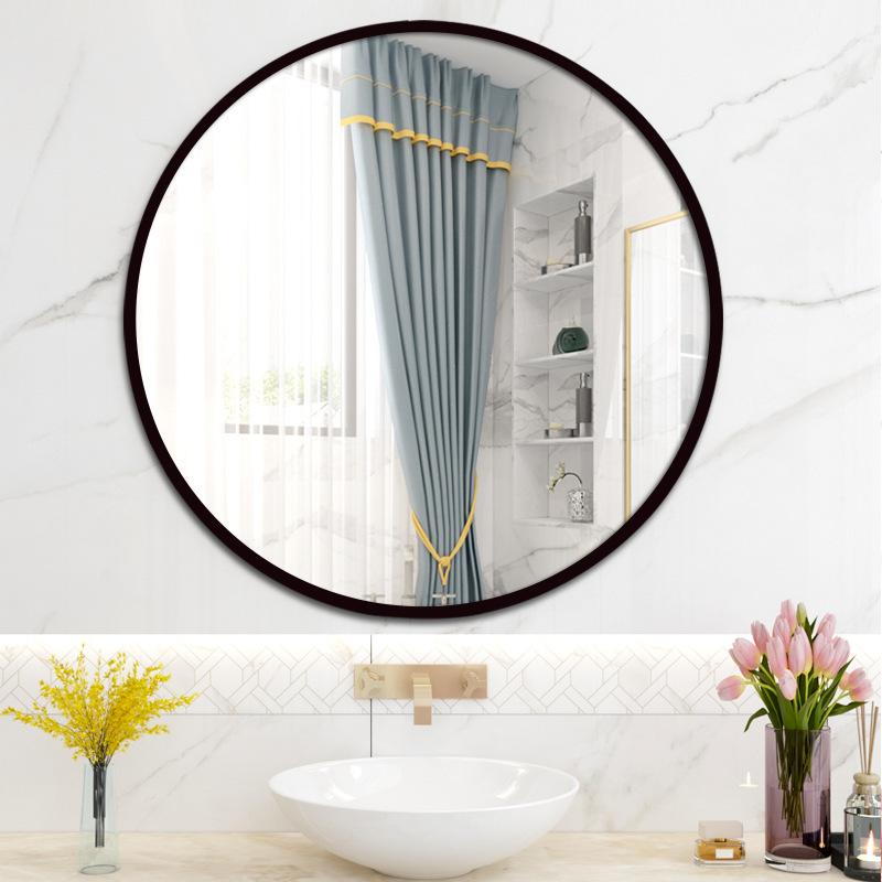 Bathroom Aluminum Mirror Bathroom Wall-mounted Makeup Mirror Round Hotel Room Mirror Nordic Style Mirror