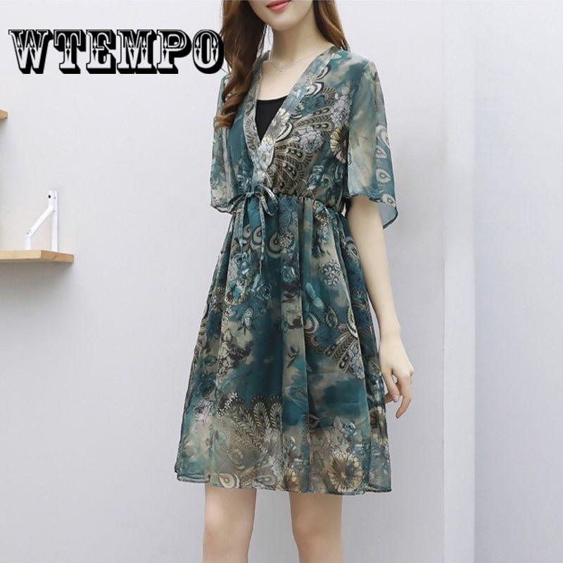 Summer Plus Size Ladies Dress Loose Cover Meat Temperament Suit