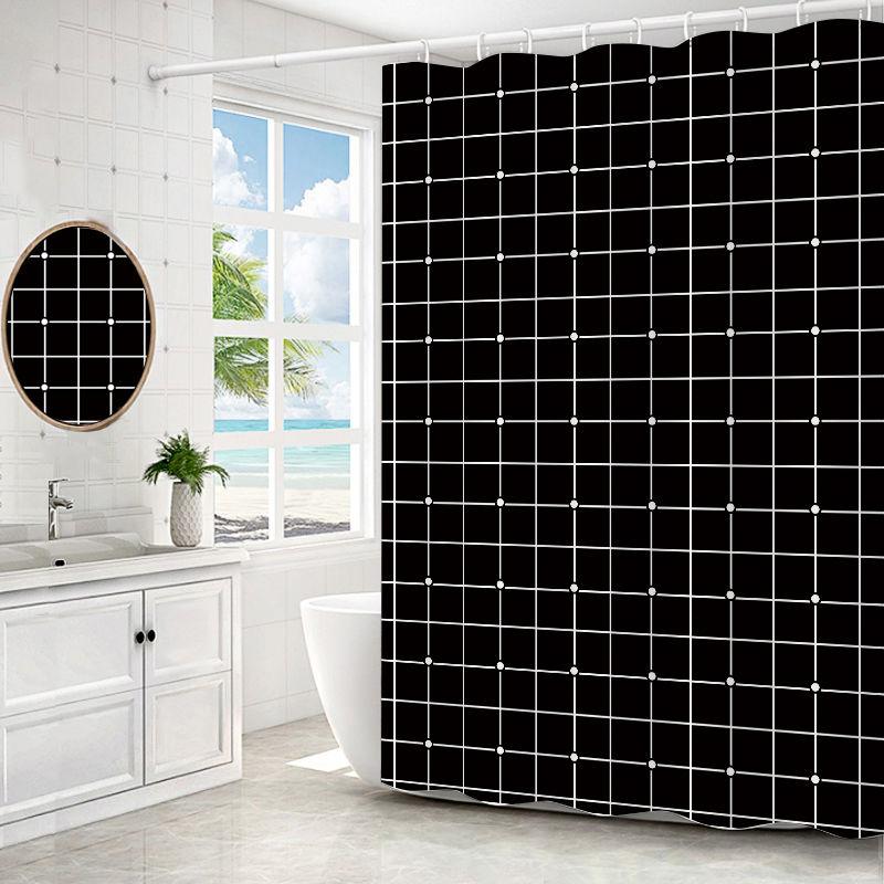 Toilet Waterproof Shower Curtain 150*200cm Perforated Waterproof and Mildew-proof Bathroom Partition Curtain Toilet Waterproof Curtain