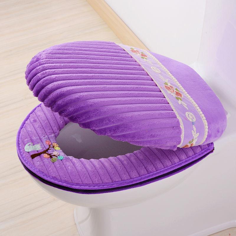 Thickened Toilet Seat Cushion Set Two-piece Toilet Cover Set Zipper Toilet Cover Toilet Seat Waterproof Universal