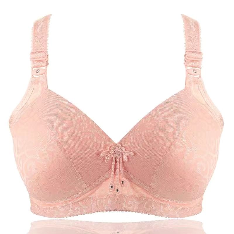 Obesity Plus Size Cup Bra Middle-aged and Elderly Mothers No Steel Ring Thin No Traces Gather Comfortable Women's Underwear