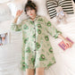 Pajamas Female Ice Silk Thin Sexy Nightdress Version of Imitation Loose Plus Size Pajamas