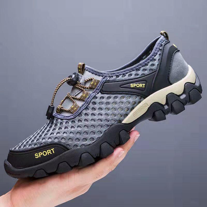 Summer Men's Shoes Breathable Openwork Net Shoes Outdoor Water Sports Shoes Korean Version of The Wild Casual Shoes Dad Fitness Shoes