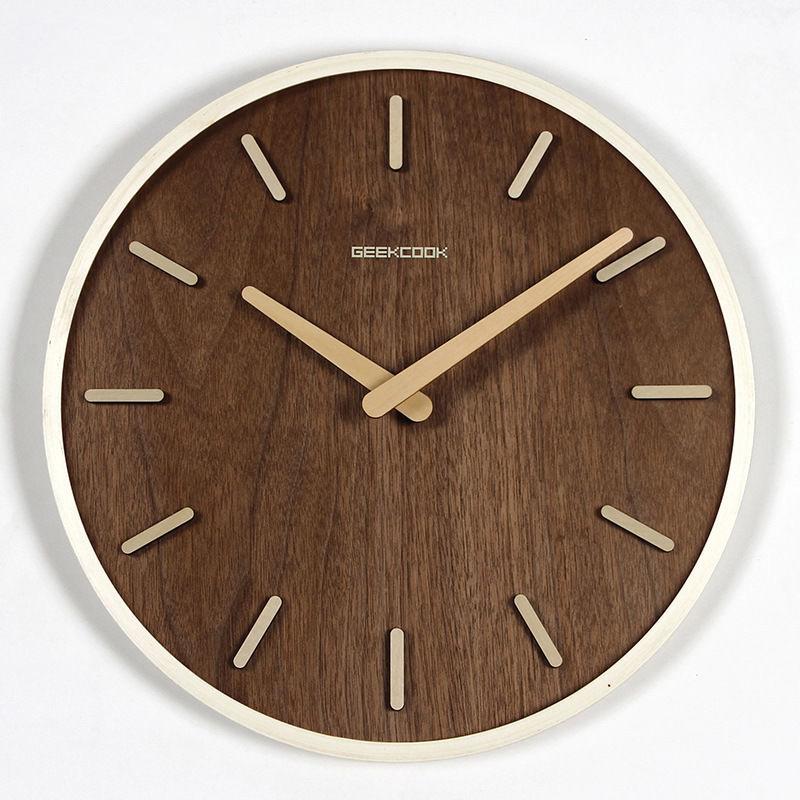 Chinese Style Wall Clock Living Room Silent Clock Chinese Style Wooden Clock Simple Household Clock Retro Wall Watch