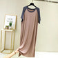 Summer Women's Modal Dress Round Neck Loose Large Size Nightdress Thin Dress Short Sleeve Long Dress