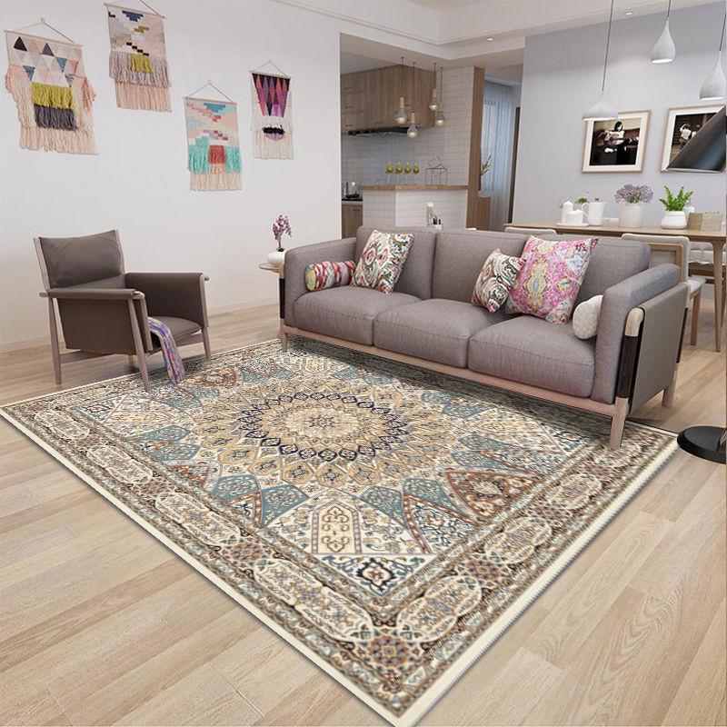 Large Area Rugs Persian Style National Printed Carpets for Living Room Bedroom Anti-Slip Floor Mat