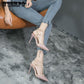 Women's Fine Heels Rivets Pointed Shoes Sexy Summer Shallow Mouth Fashion Lace Sandals