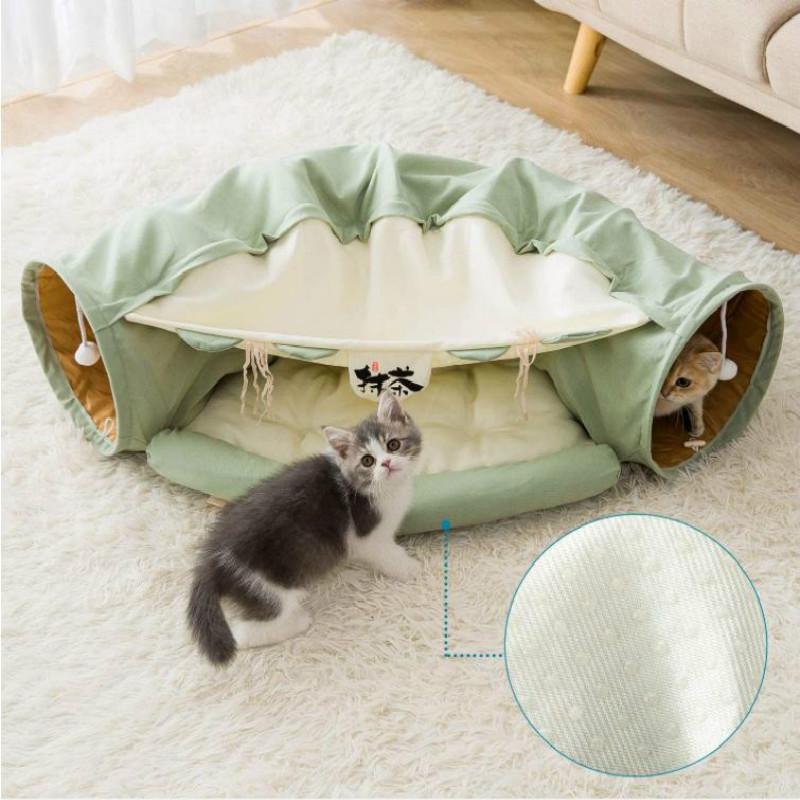 Cat Bed Cat Tunnel Two-in-one Removable and Washable Cat Tent Pet Supplies Enclosed Four-season Universal Cat Bed Room