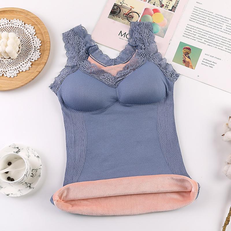 Women Thermal Vest Winter Warm Velvet Plus Size Lingerie Furry Inner Wear Thermo Underwear Thermal Undershirt Intimate Sexy Tops