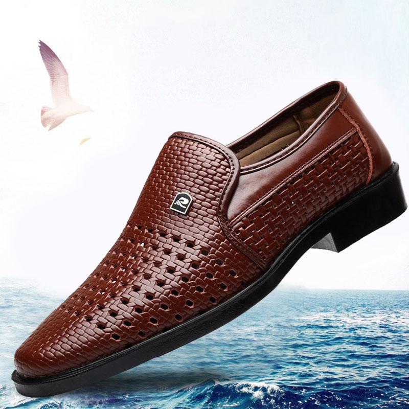 Summer Men Shoes Casual Luxury Genuine Leather Loafers Moccasins Breathable Slip on Shoes